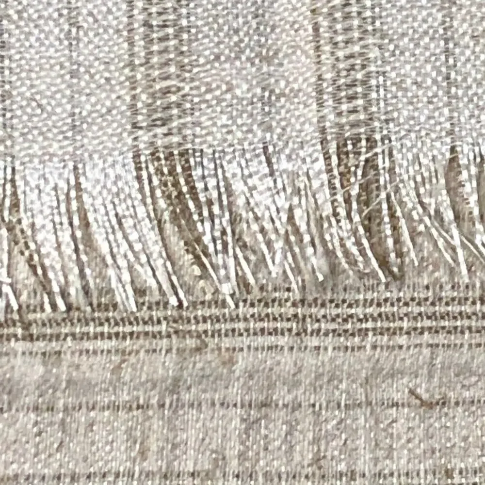 Cream With Gold Metallic Stripes Fabric Material 107